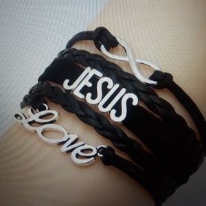 Jesus leather bracelet